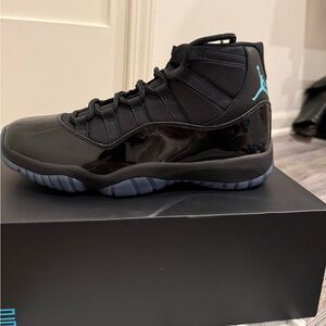Jordan Black and Teal High-Top Sneakers